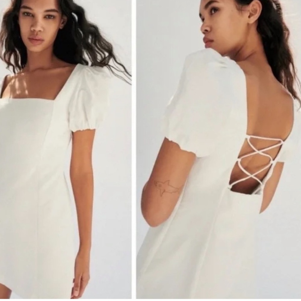 Zara mini dress with puff off the shoulder sleeves 😃